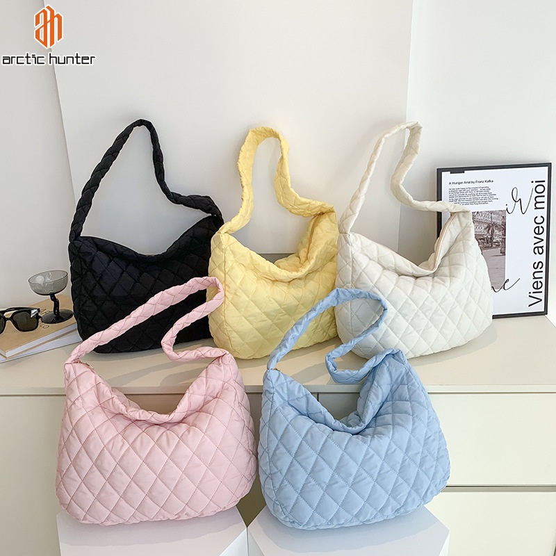 Arctic Hunter Túi đeo dưới cánh tay Cỡ Lớn Thêu Họa Tiết Hình Thoi Thời Trang Cao Cấp Phong Cách Hàn Quốc Cho Nữ