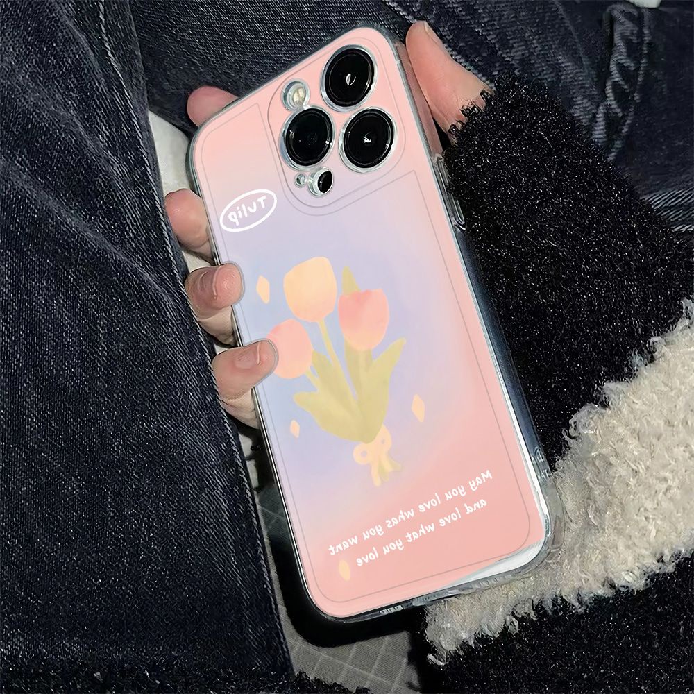 ✅Ốp Điện Thoại Mềm Chống Sốc Họa Tiết Hoa Tulip 78 13 Dành Cho Iphone 12 Max 14 Pro 6In 11 Plus