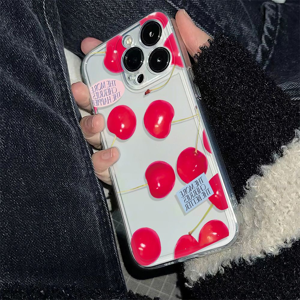✅Ốp Điện Thoại Dẻo Họa Tiết Trái Cherry To Dễ Thương Chống Sốc Cho iPhone12 13 plus78 11 max 6In14Pro