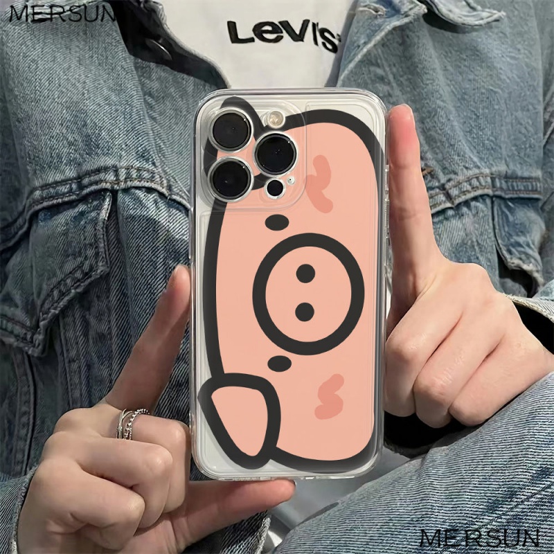 ✅Ốp Điện Thoại Mềm Chống Sốc Họa Tiết Heo Hồng 1MZY Cho iPhone12 1314pro Max116In78 plus