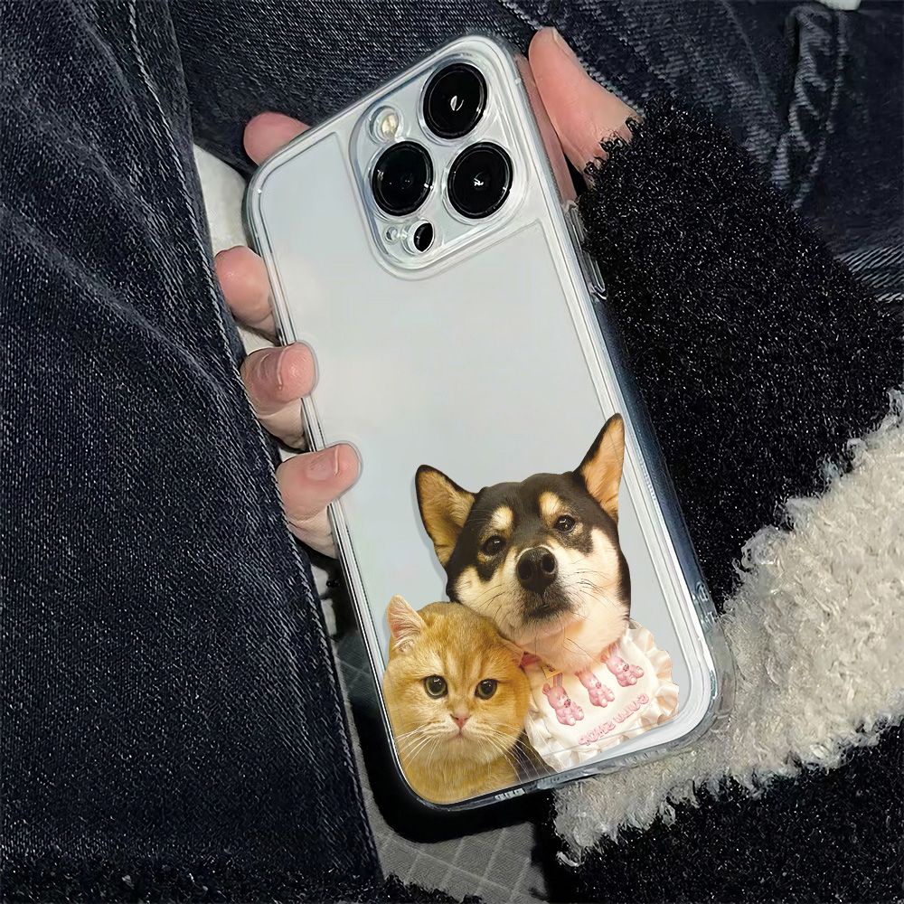 ✅Ốp Điện Thoại Mềm Chống Sốc In Hình Chó / Mèo Đơn Giản Cho Iphone Plus 13 14 Pro 11 Max 78 12 6In ILS0