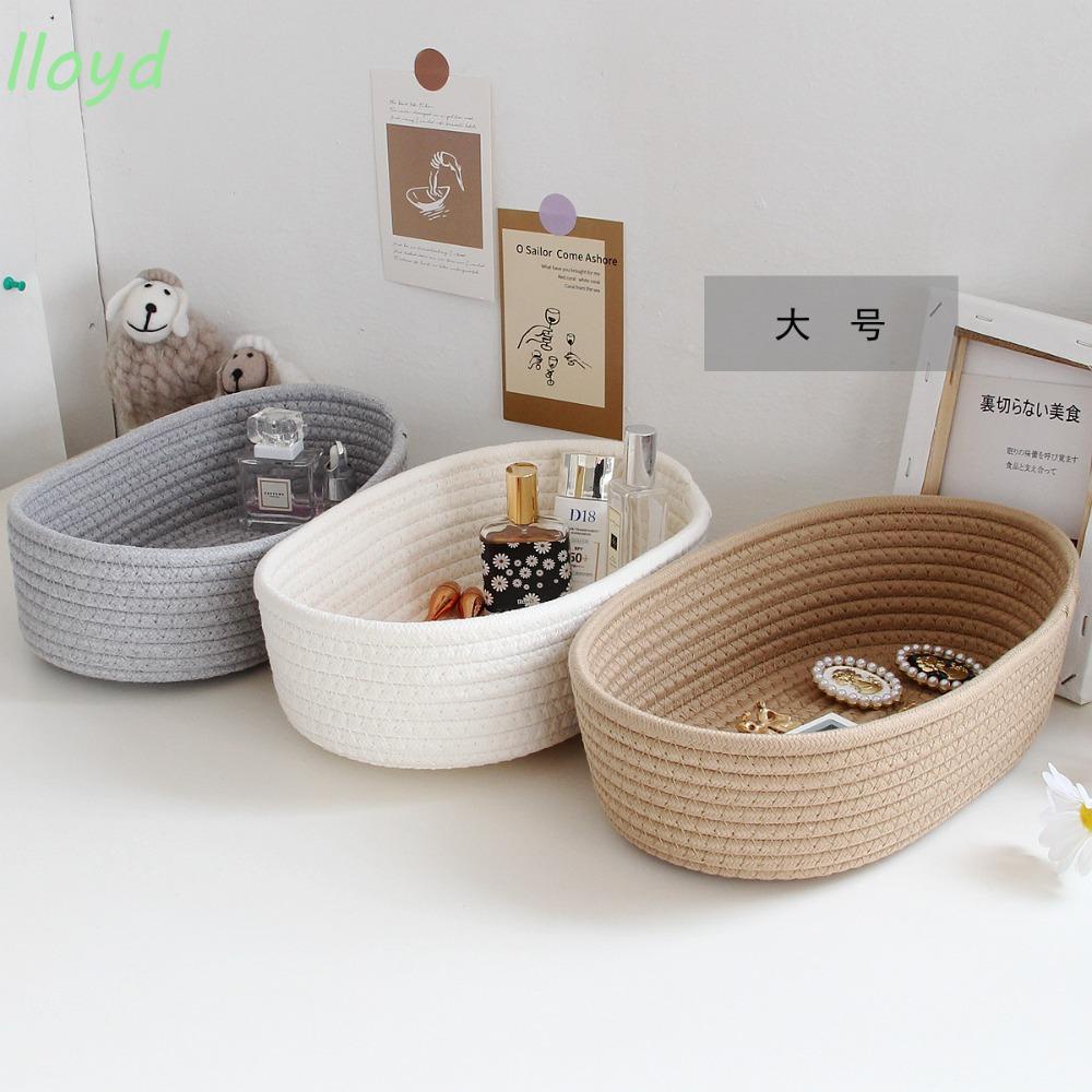 Giỏ Đựng Đồ Bằng Dây Cotton Bện Sợi Thừng Sắp Xếp Gọn Gàng Cho Nhà Ở / Văn Phòng