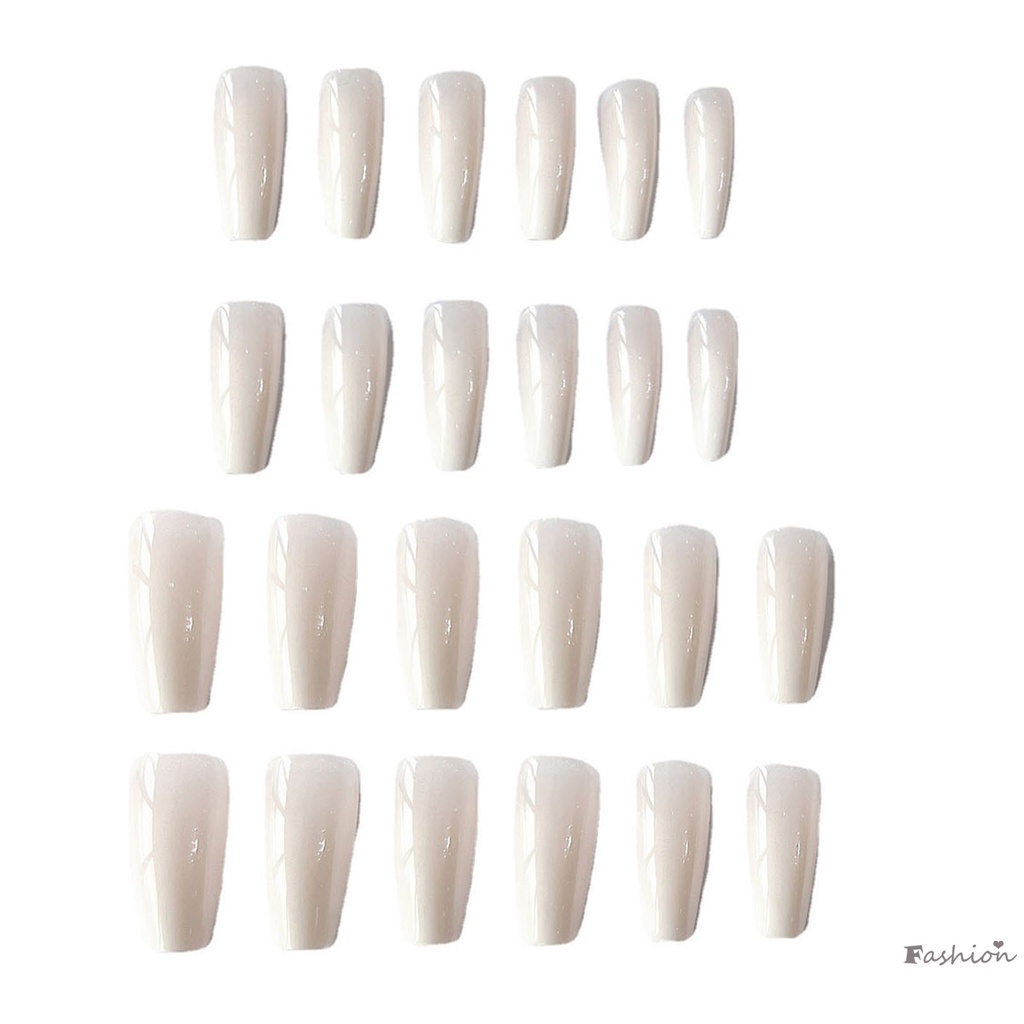 Móng Tay Giả Dạng Nhấn Bền Màu Sắc Trắng Trơn Thời Thượng