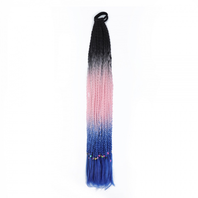 Tóc Giả Thắt Bím Đuôi Ngựa Bằng Lụa Màu Sắc Theo Phong Cách