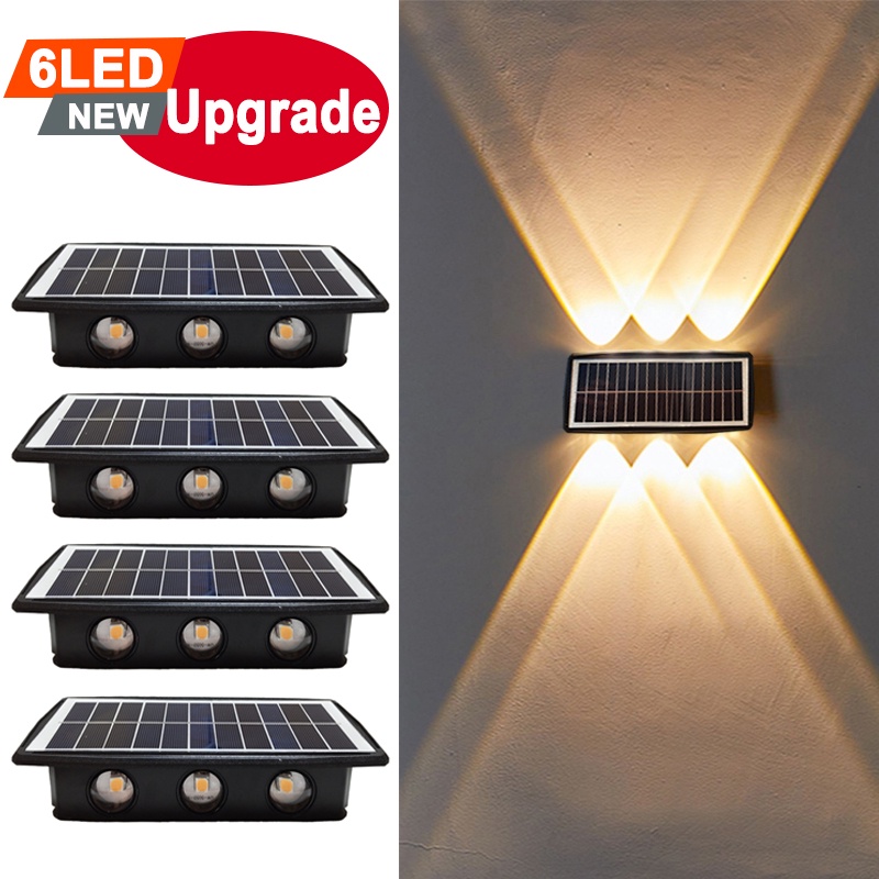 Mới Đèn LED Năng Lượng Mặt Trời Gắn Tường Trang Trí Sân Vườn