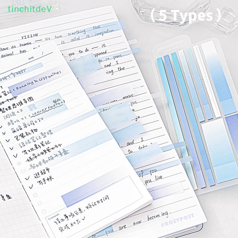 [TinchitdeV] Set 225 Tờ Giấy Ghi Chú Dính Trong Suốt Nhiều Màu Sắc Gradient Đáng Yêu Cho Học Sinh [Mới]