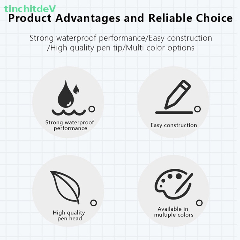 Bút Đánh Dấu Vữa Tường / Sàn Nhà Tắm 12 Màu Trắng Chống Thấm Nước Tiện Dụng