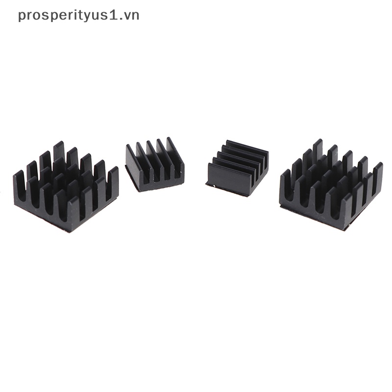 Set 4 Bộ Tản Nhiệt Làm Mát Bằng Nhôm Màu Đen Cho Raspberry Pi 3 / 2 / Rpi B + prosperityus1