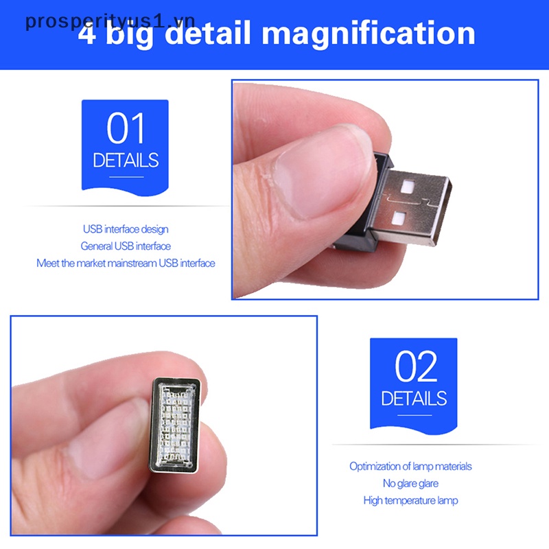 1 Đèn LED USB Mini Nhiều Màu Linh Hoạt Chuyên Nghiệp Cho Xe Hơi
