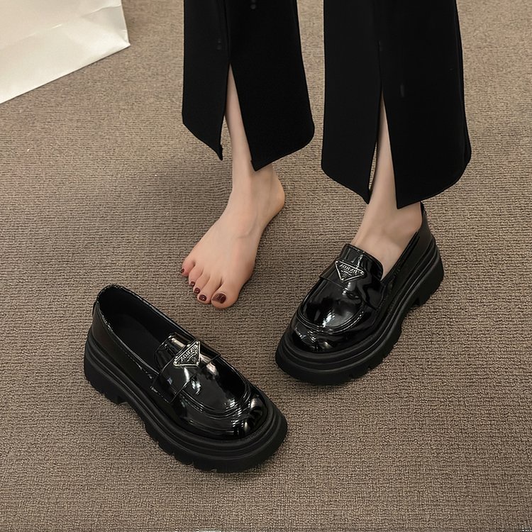 Giày Cao Gót Mũi Tròn Bằng Da PU Thời Trang Dành Cho Nữ