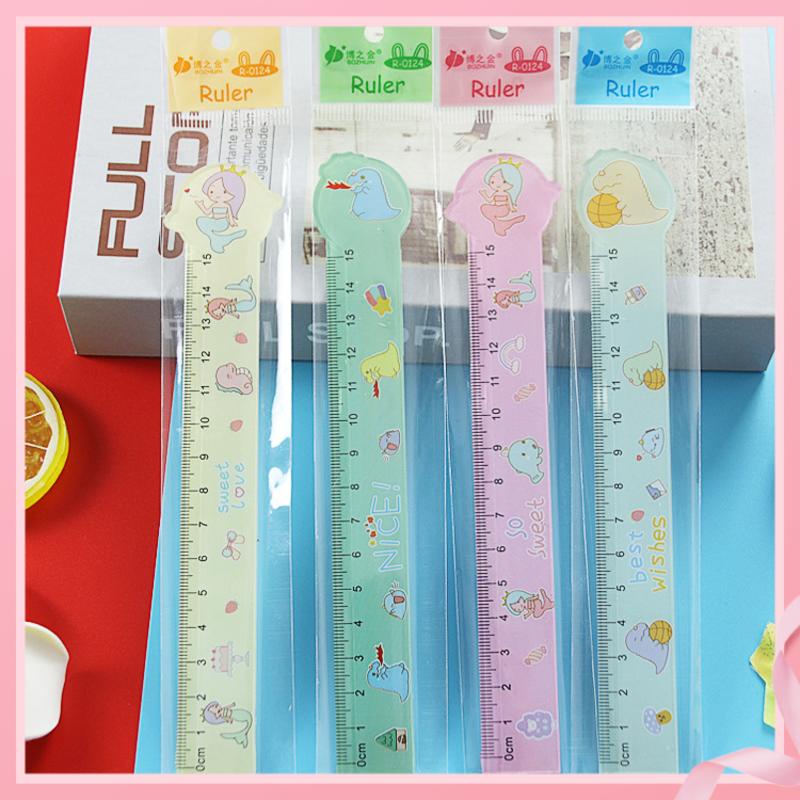 Thước Kẻ Hình Hoạt Hình Bằng Acrylic Trong Suốt Dễ Thương Có Thước Đo