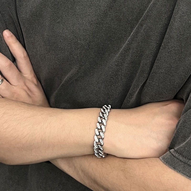 Toàn Bộ Vòng Tay Đính Đá Phong Cách Hip Hop Đơn Giản