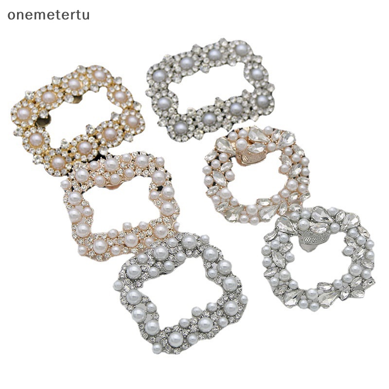 Onemetertu Kẹp Khóa Vuông Đính Đá Pha Lê Lấp Lánh Trang Trí Giày Cao Gót Có Thể Tháo Rời Cho Cô Dâu Trong Đám Cưới EN