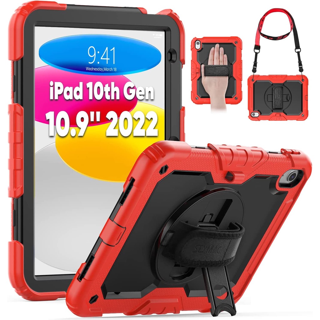 Ốp Máy Tính Bảng Chống Sốc Có Dây Đeo Cho iPad 10th Gen 2022 Air 5 / Air 4 / Air 3 / Air 2 Pro 9.7