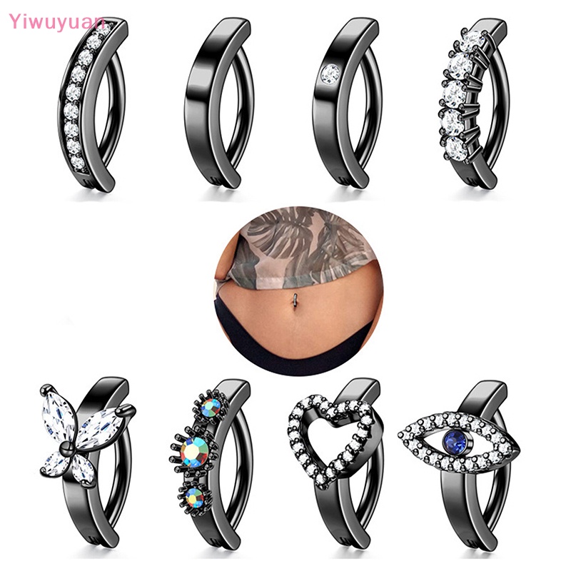 Khuyên Rốn Bằng Thép Không Gỉ Đính Đá Zircon Mới