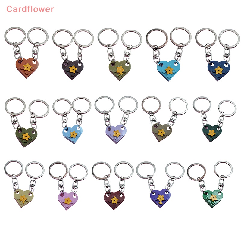 1 / 2 Cặp Móc Khóa Hình Trái Tim Ngôi Sao Năm Cánh Thời Trang Dành Cho Nam Và Nữ