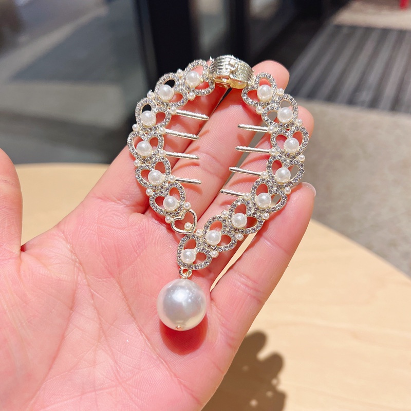 Kẹp Tóc Càng Cua / Giá Đỡ Đính Ngọc Trai / Kim Cương / Kẹp Tóc Đuôi Ngựa Thời Trang Hàn Quốc Cho Nữ / Phụ Kiện Tóc Đuôi Ngựa Cao / Phụ Kiện Tóc Thanh