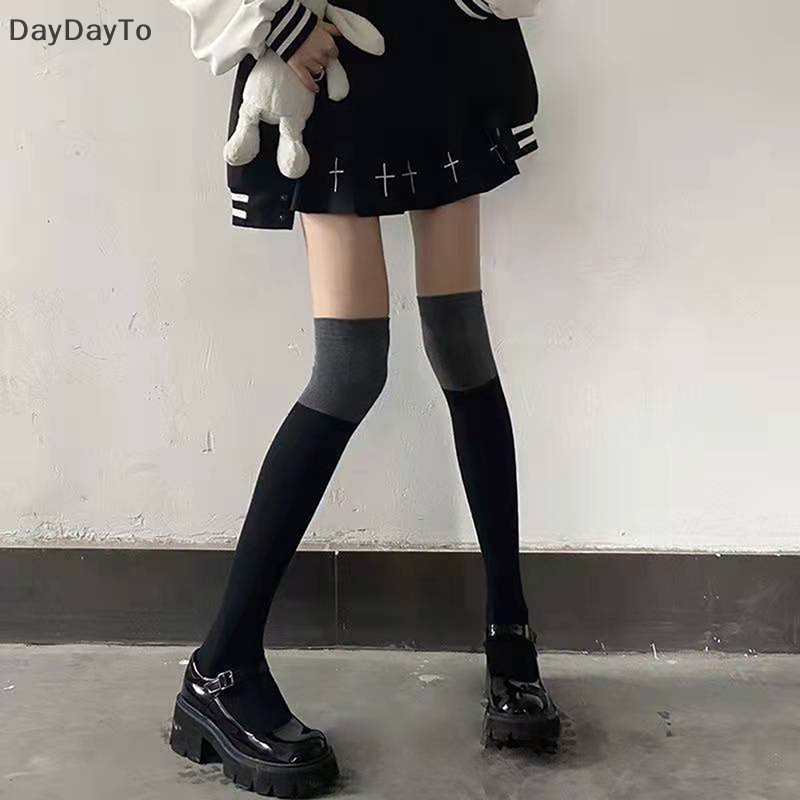 1 Đôi Tất Cotton Dài Qua Gối Thời Trang Xu Hướng Hàn Quốc