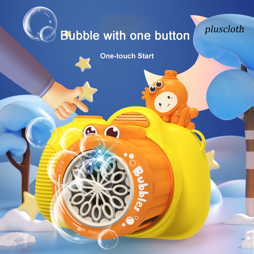 Máy Thổi Bong Bóng Cầm Tay 50ml Có Đèn 12 Lỗ Bằng ABS Dày Dặn Họa Tiết Hoạt Hình Bảo Vệ Bé