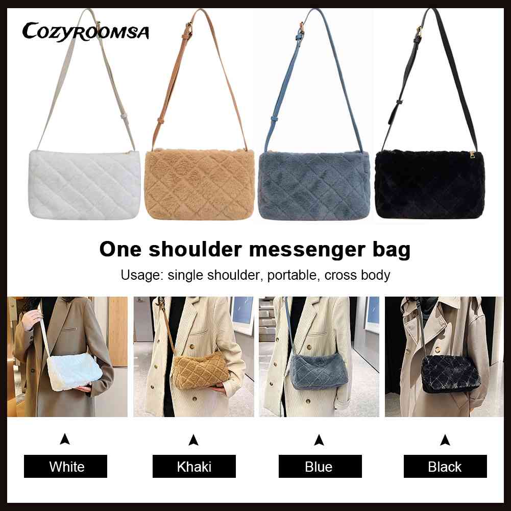 Túi Đeo Vai Vải Bông Mềm Họa Tiết Hình Thoi Thời Trang Công Sở