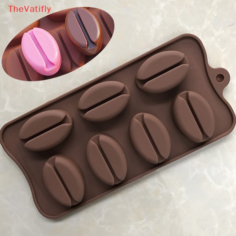 Khuôn Silicone Làm Bánh &amp; Socola 7 Ô Hình Hạt Cà Phê