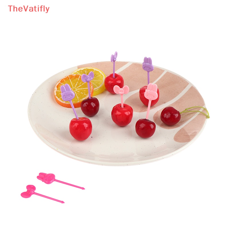 [Thevalifly] Bộ 10 Nĩa Ăn Trái Cây Hình Động Vật Mini Trang Trí Hộp Cơm Dành Cho Trẻ Em