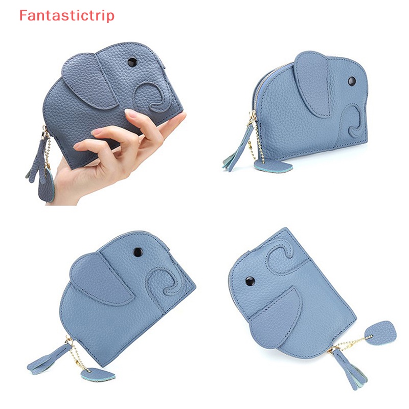 [Fantastictrip] Ví Ngắn Đựng Thẻ Tín Dụng Thẻ Tín Dụng In Hình Voi Màu Kẹo Ngọt Ngào Mới Cho Nữ