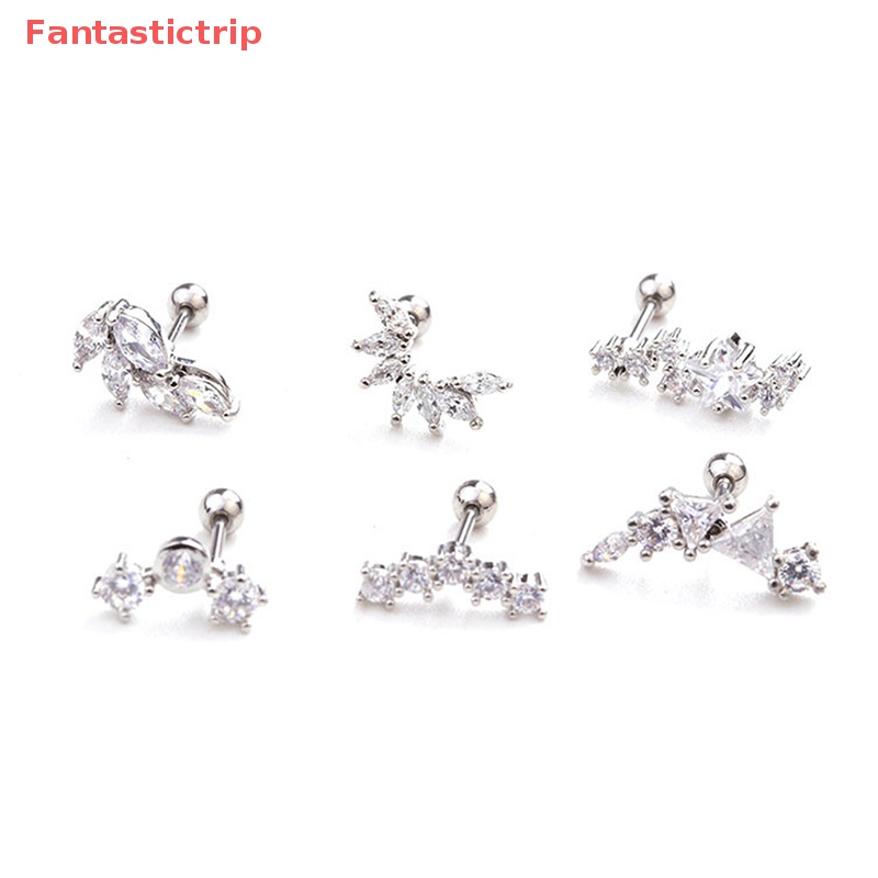 1 Khuyên Tai Xoắn Ốc Đính Đá Zircon Thời Trang Cho Nữ