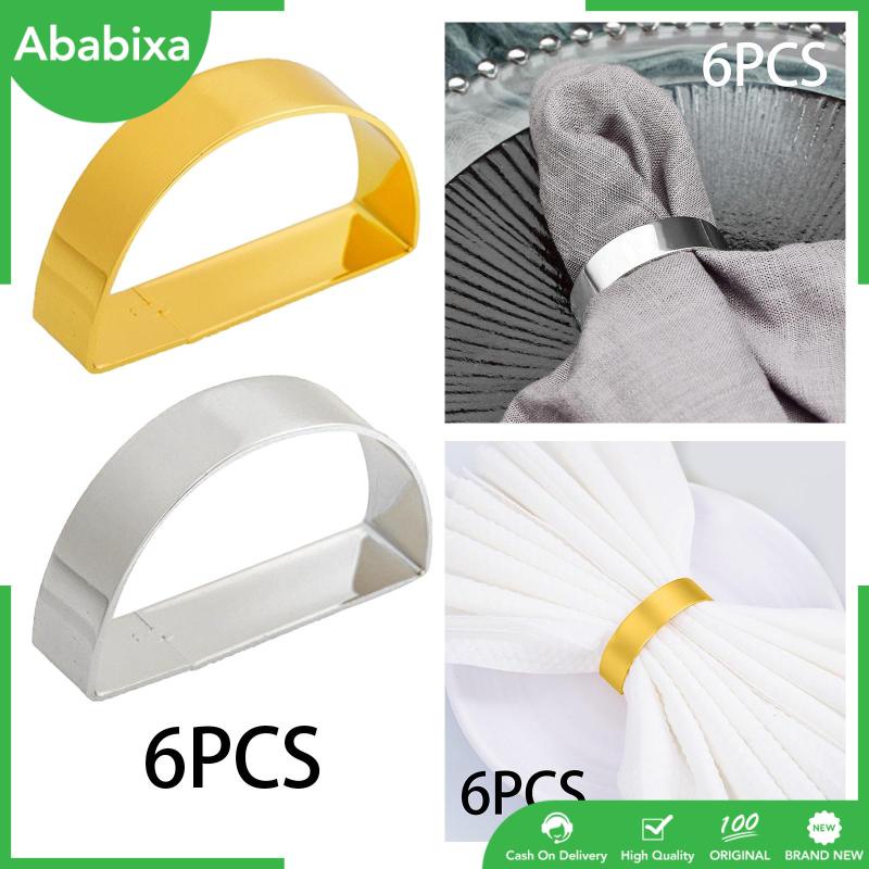 [Ababixa] Set 6 Vòng Kim Loại Cố Định Khăn Ăn Trang Trí Bàn Ăn / Khăn Ăn Hình Chữ D Cho Lễ Halloween / Quán Cà Phê / Nhà Bếp