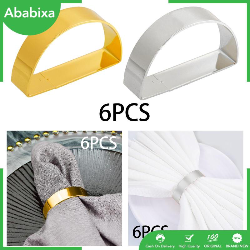 [Ababixa] Set 6 Vòng Kim Loại Cố Định Khăn Ăn Trang Trí Bàn Ăn / Khăn Ăn Hình Chữ D Cho Lễ Halloween / Quán Cà Phê / Nhà Bếp