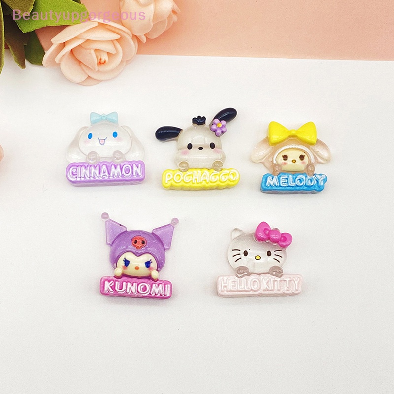 Bộ 2 Phụ Kiện Trang Trí Hình Cinnamoroll Hello Kitty Kuromi Bằng Nhựa Phát Quang DIY