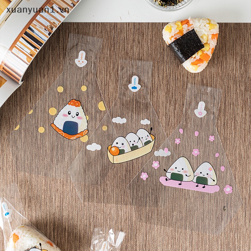 Set 50 Túi Đựng Cơm Nắm Hình Tam Giác Dễ Thương
