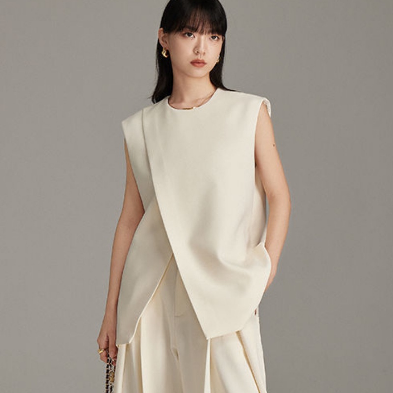 Áo Vest Hai Dây Xếp Ly Dáng Ôm Thời Trang Mùa Hè 2023 Dành Cho Bạn Nữ