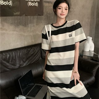 NRVP Đầm Tay Ngắn Oversize Phong Cách Hàn Quốc Độc Đáo Thời Trang Mùa Hè Cho Nữ