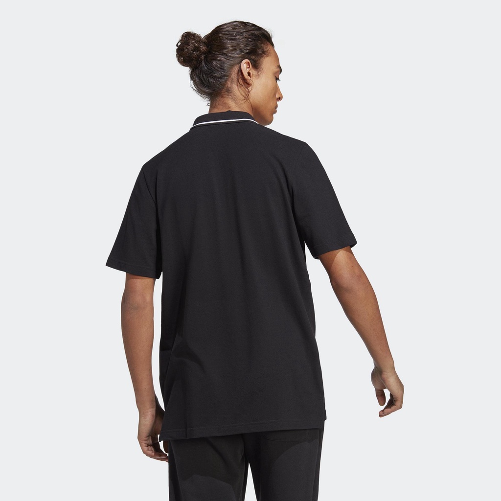 adidas Phong cách sống Áo Polo Logo Nhỏ Vải Piqué Essentials Nam Đen IC9314
