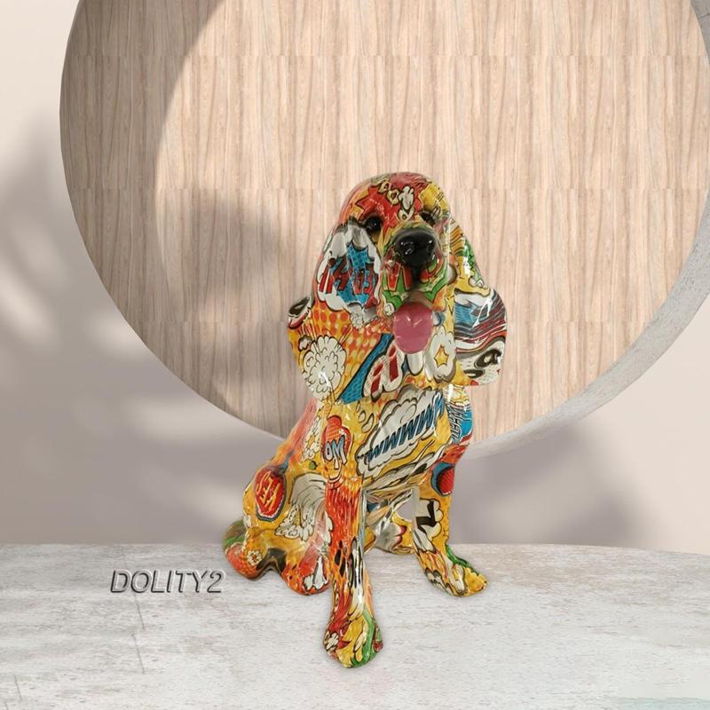 Mô Hình Tượng Cún Graffiti Nhiều Màu Sắc Trang Trí Nhà Cửa [Dolity2]