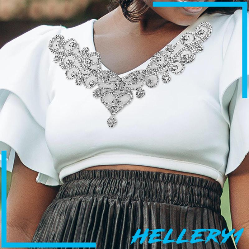 1 [Hellery1] Miếng Dán Cổ Áo Đính Kim Cương Giả Thủ Công DIY