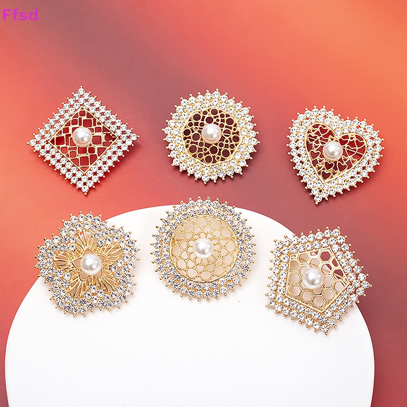 {Ffsd} Ghim Cài Áo Hình Đa Giác Đính Đá Thời Trang Đơn Giản