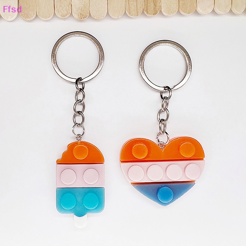 1 Móc Khóa Hình Cây Kem / Trái Tim Xinh Xắn Cho Cặp Đôi