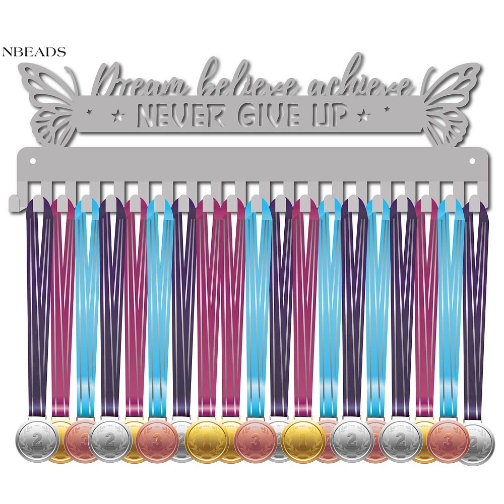1 Bộ Giá Đỡ Huy Chương Treo Tường Bằng Sắt 20 Móc Dành Cho Athletes Medalist Runner Gymnastics Marathon