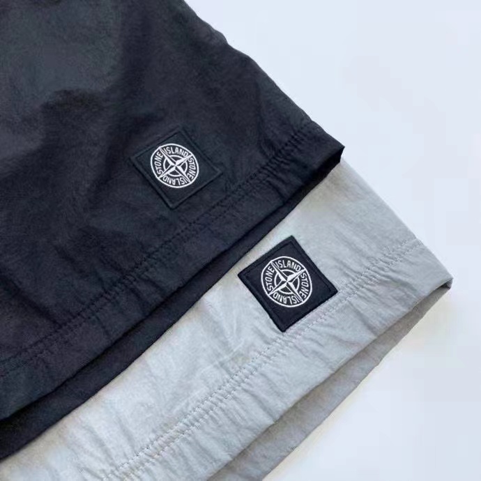 Quần Short nylon Thêu Nhãn Hiệu Hình Vuông Thời Trang Thường Ngày