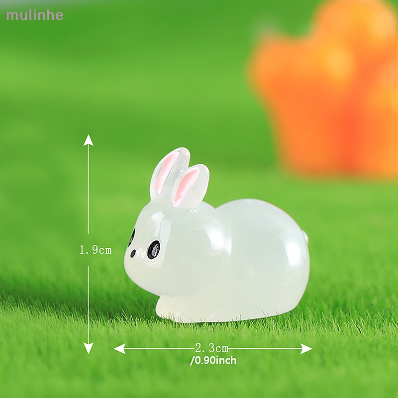 Mulinhe Mô Hình Đồ Chơi Thỏ Mini Bằng Nhựa Phát Sáng Trong Bóng Tối