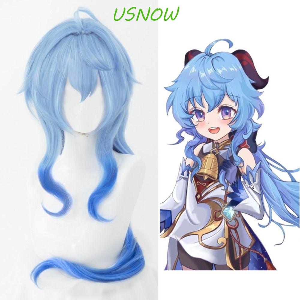 Bộ Tóc Giả Bằng Sợi Tổng Hợp Mềm Mại Màu Xanh Dương Nhạt Chịu Nhiệt Độ Cao Dùng Hóa Trang