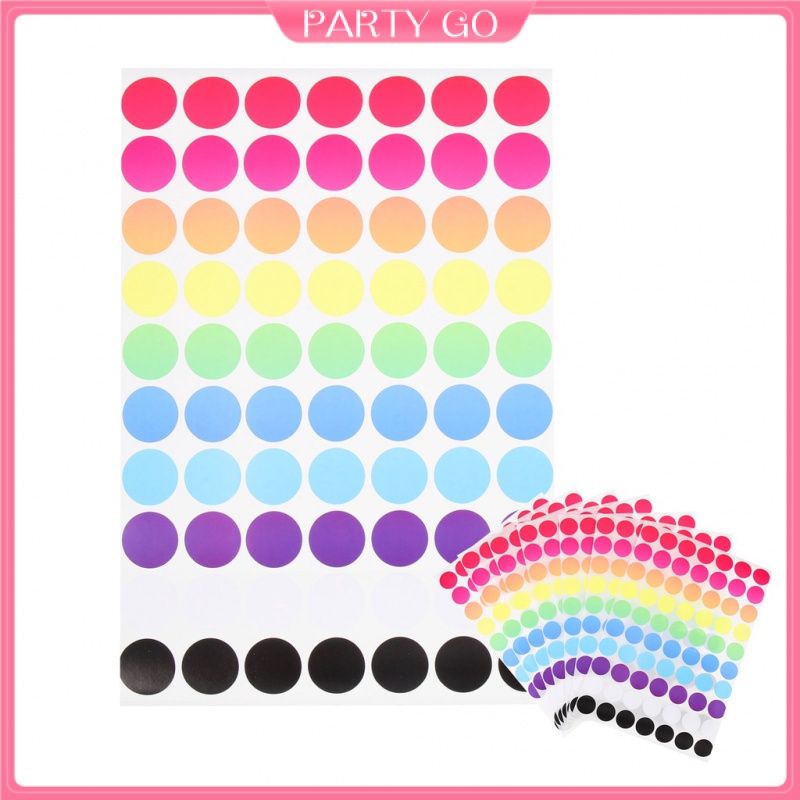 Set 20 Tấm Nhãn Dán Hình Tròn Chấm Bi Nhiều Màu 19mm Dành Cho Trường Học / Văn Phòng / Nhà Cửa