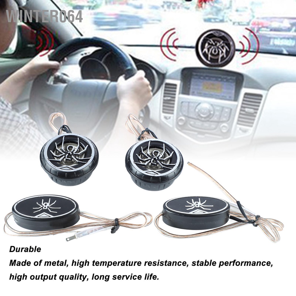 Winter064 Loa ô tô Tweeter tròn âm thanh nổi với hoa văn hình nhện mạ Chrome cho  xe tải