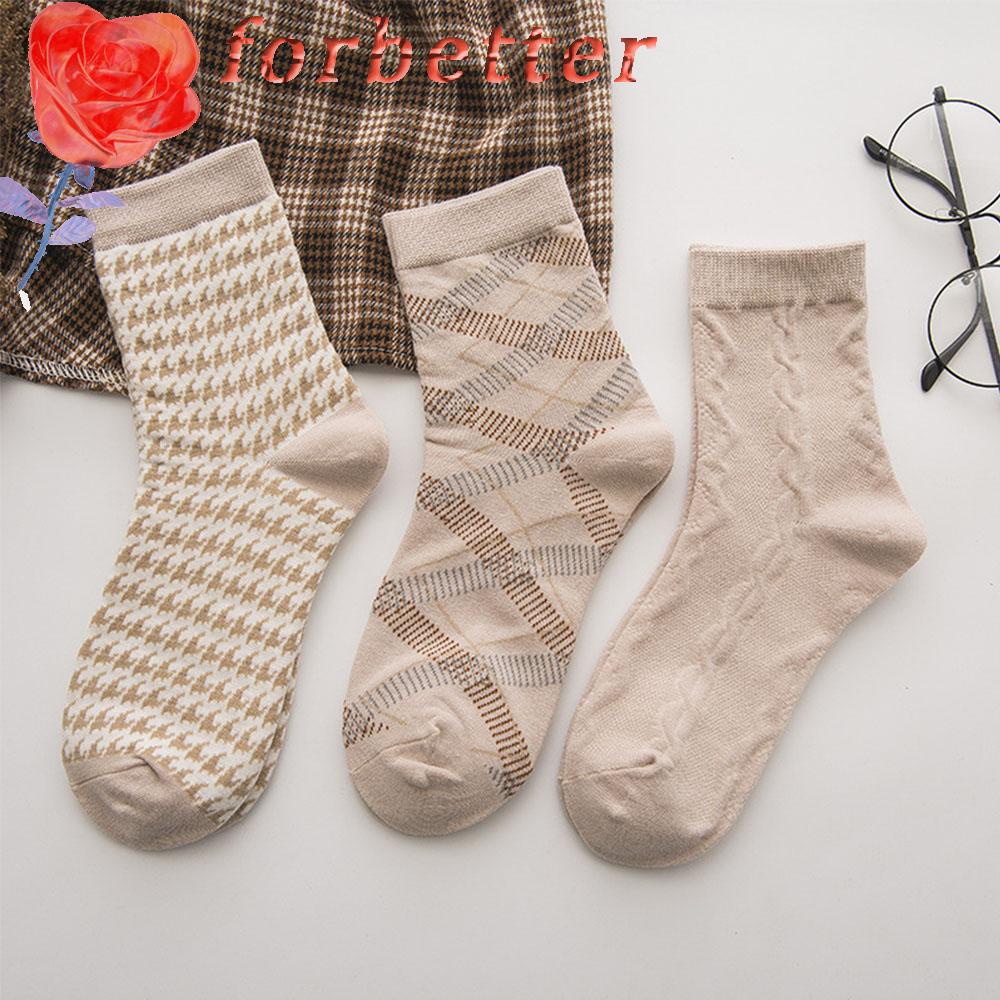 Vớ Mềm Mại Họa Tiết Houndstooth Thoáng Khí Ấm Áp Sáng Tạo Cho Nữ