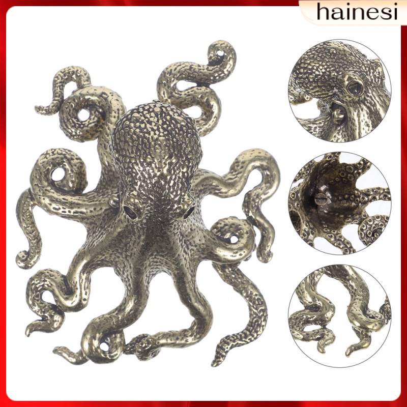 Mô Hình Bạch Tuộc Mini Bằng Đồng Thau Để Bàn Trang Trí