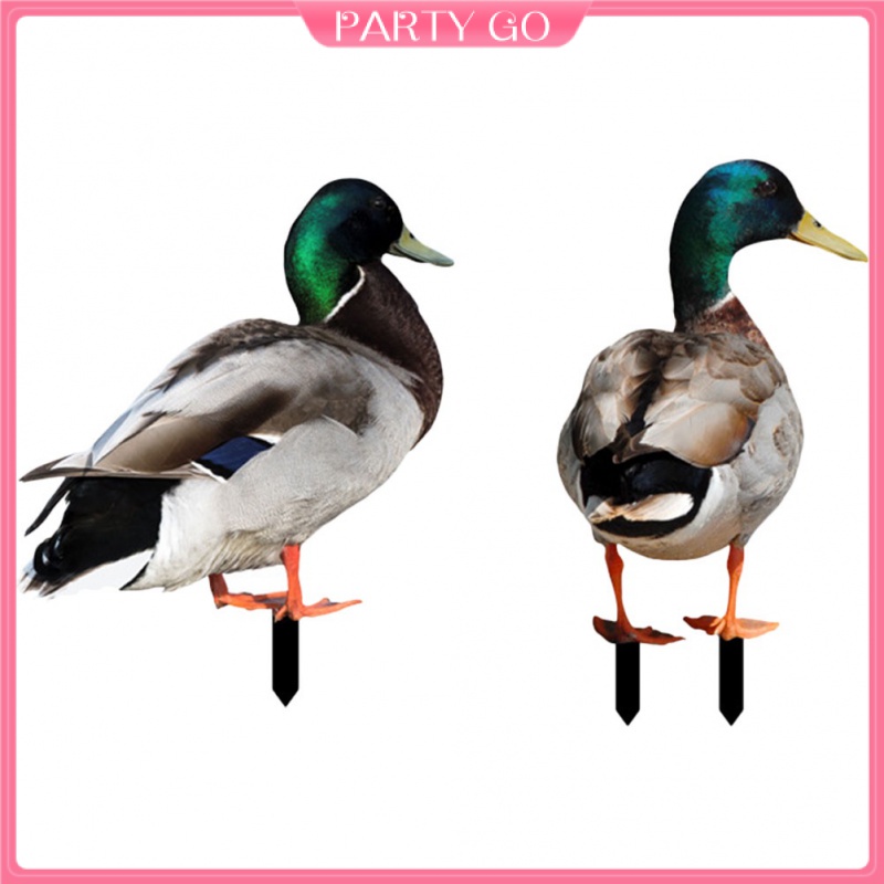Set 2 Tượng Vịt Bằng Nhựa Resin Trang Trí Sân Vườn Ngoài Trời