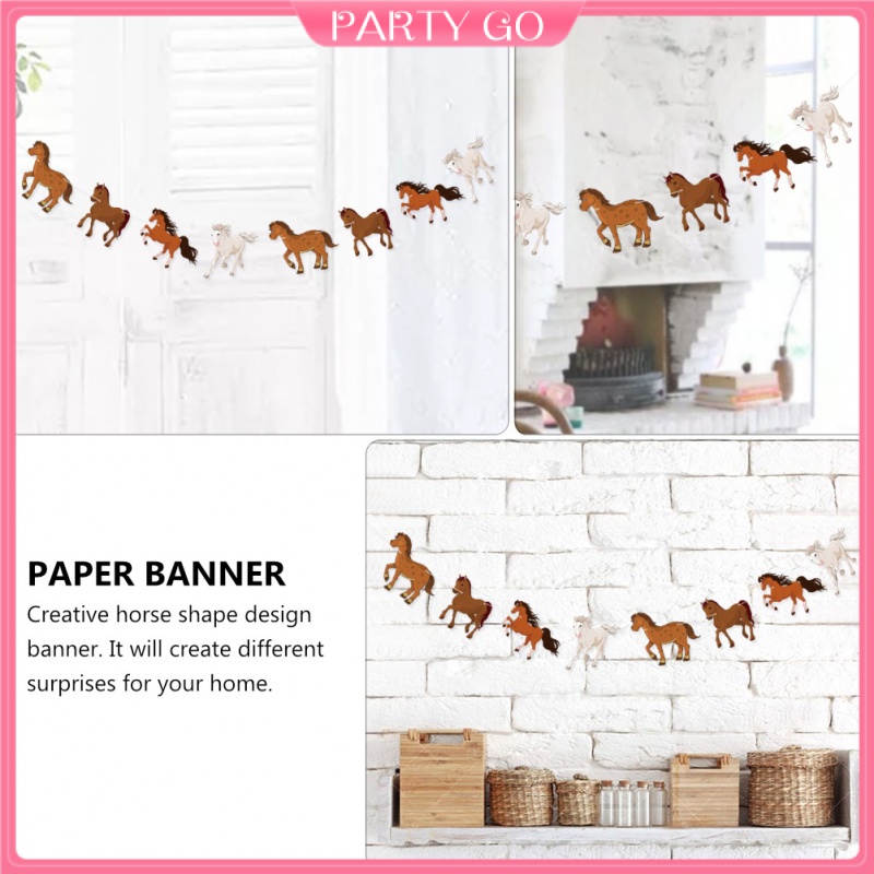 Dây Treo Tường Trang Trí Tiệc Hình Ngựa Pony Bằng Giấy