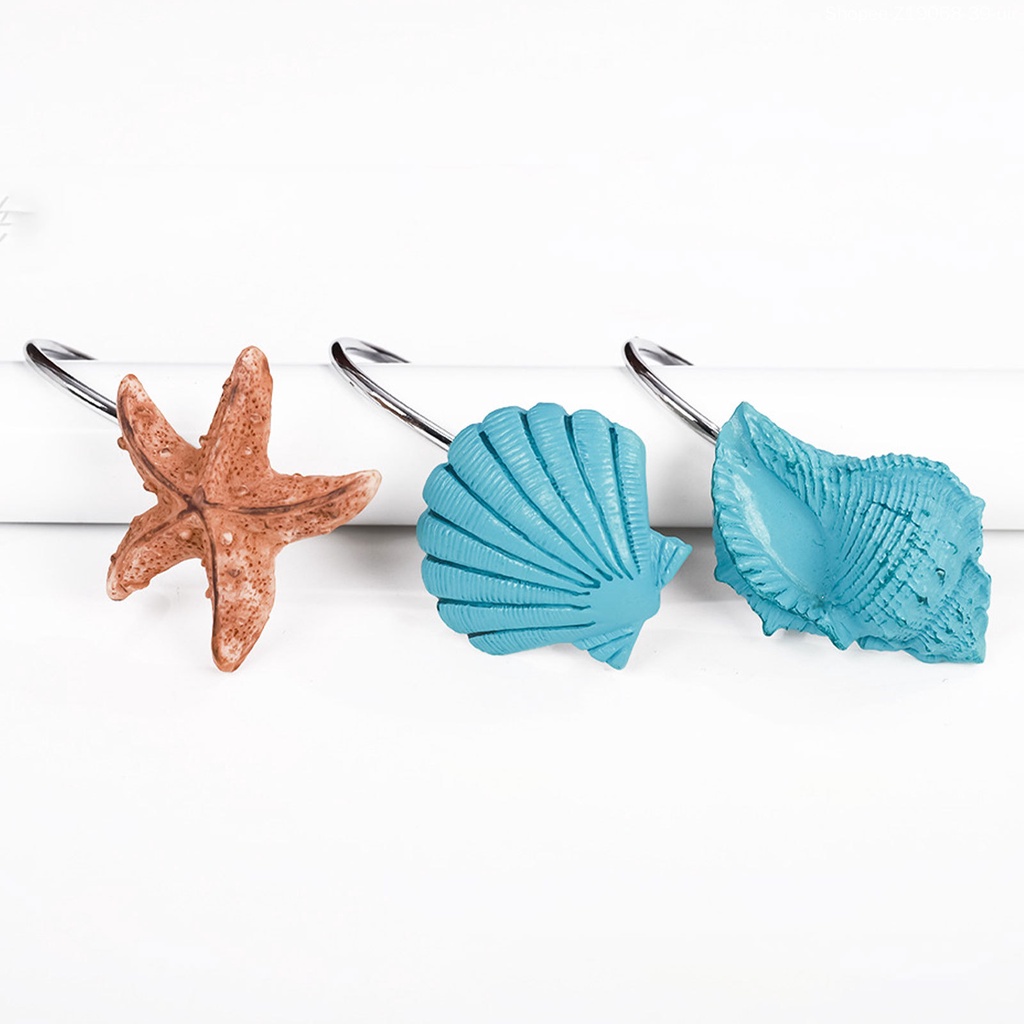 Bộ 12 Móc Treo Rèm Nhà Tắm